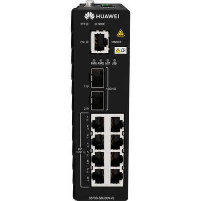 Huawei S5735I-S8U2XN-V2 Switch : 8-Port Gigabit + 2x10G SFP+ , Intelligent QoS & Cloud Management For Enterprise Networks